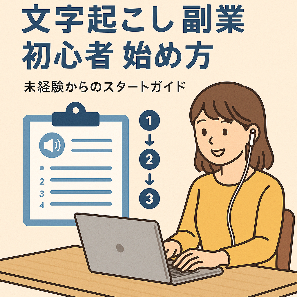 文字起こし 副業 初心者 始め方 をテーマにしたイメージ
