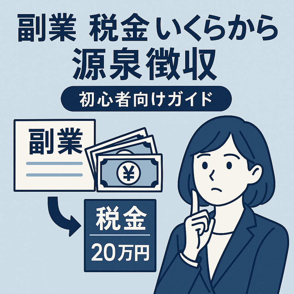 副業 税金 いくらから 源泉徴収 をテーマにしたイメージ