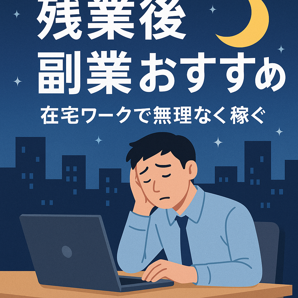 残業後 副業 おすすめ をテーマにしたイメージ