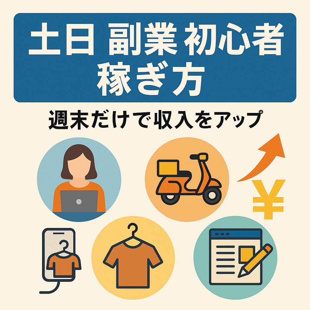 土日 副業 初心者 稼ぎ方 をテーマにしたイメージ