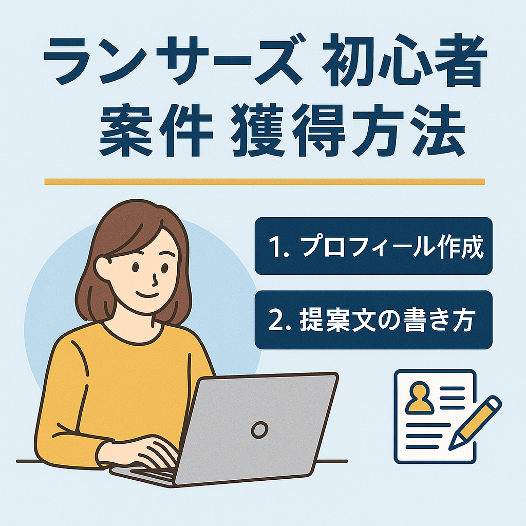 ランサーズ 初心者 案件 獲得方法 を解説するイメージ