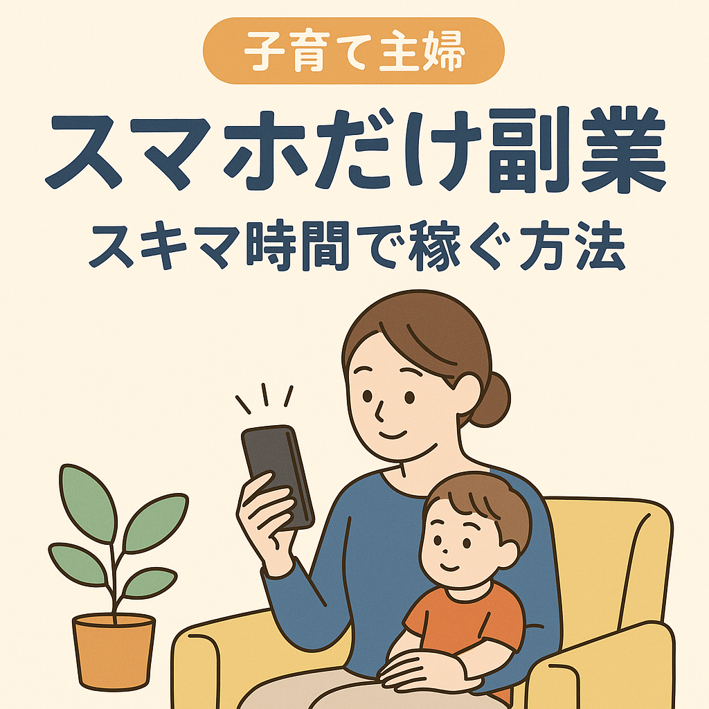 スマホだけ 副業 子育て主婦 のイメージ