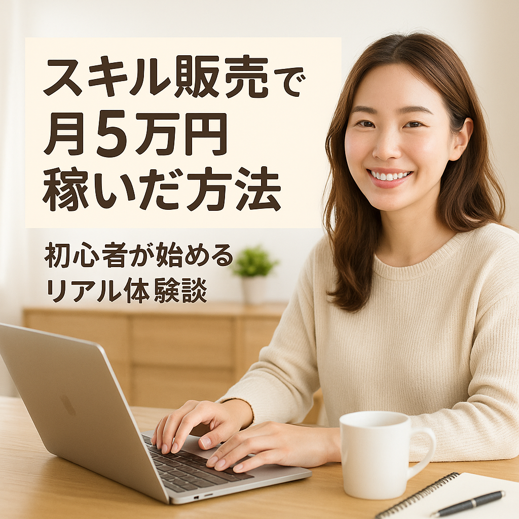 スキル販売で副業を始めた女性の体験談イメージ