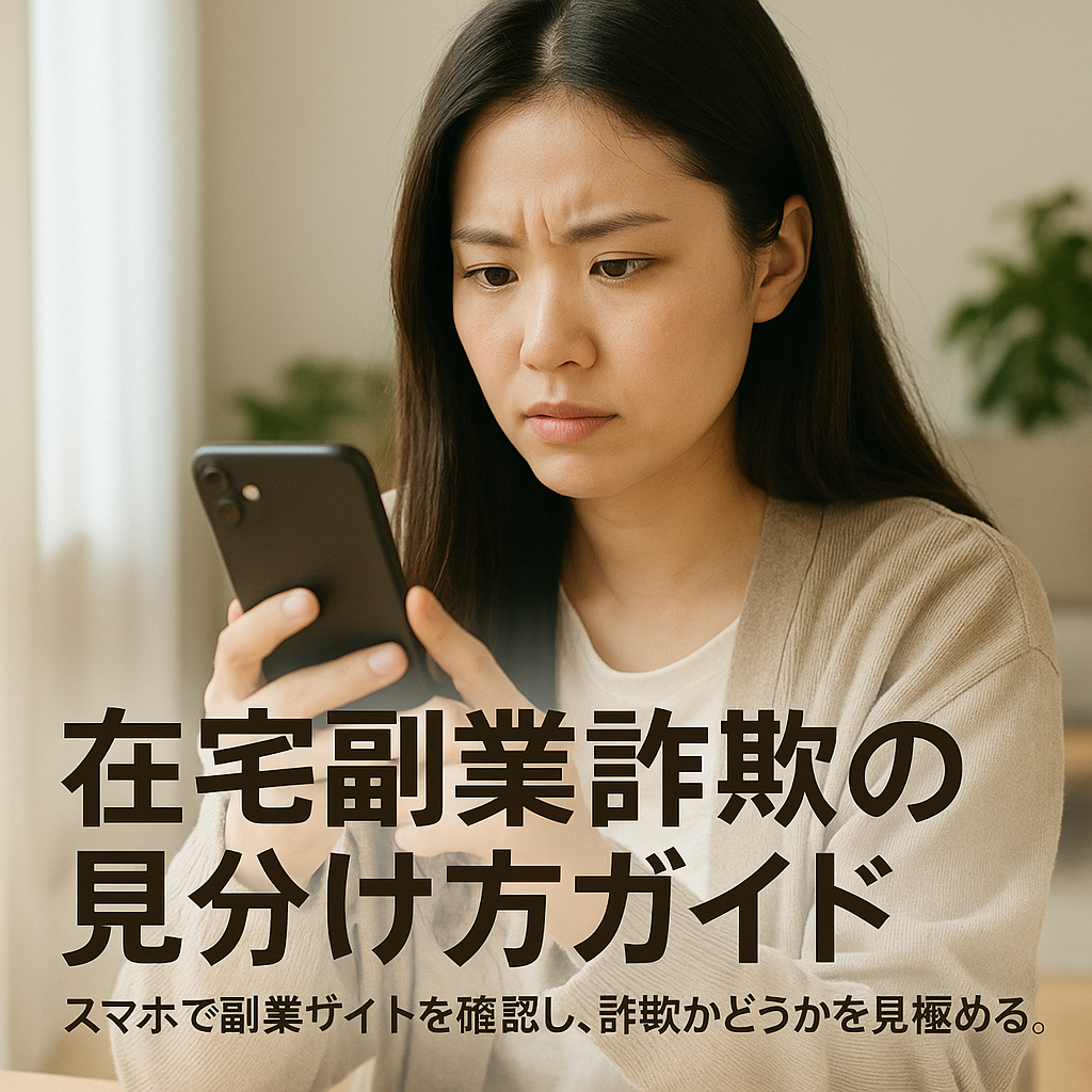 在宅副業詐欺を見分ける女性のイメージ
