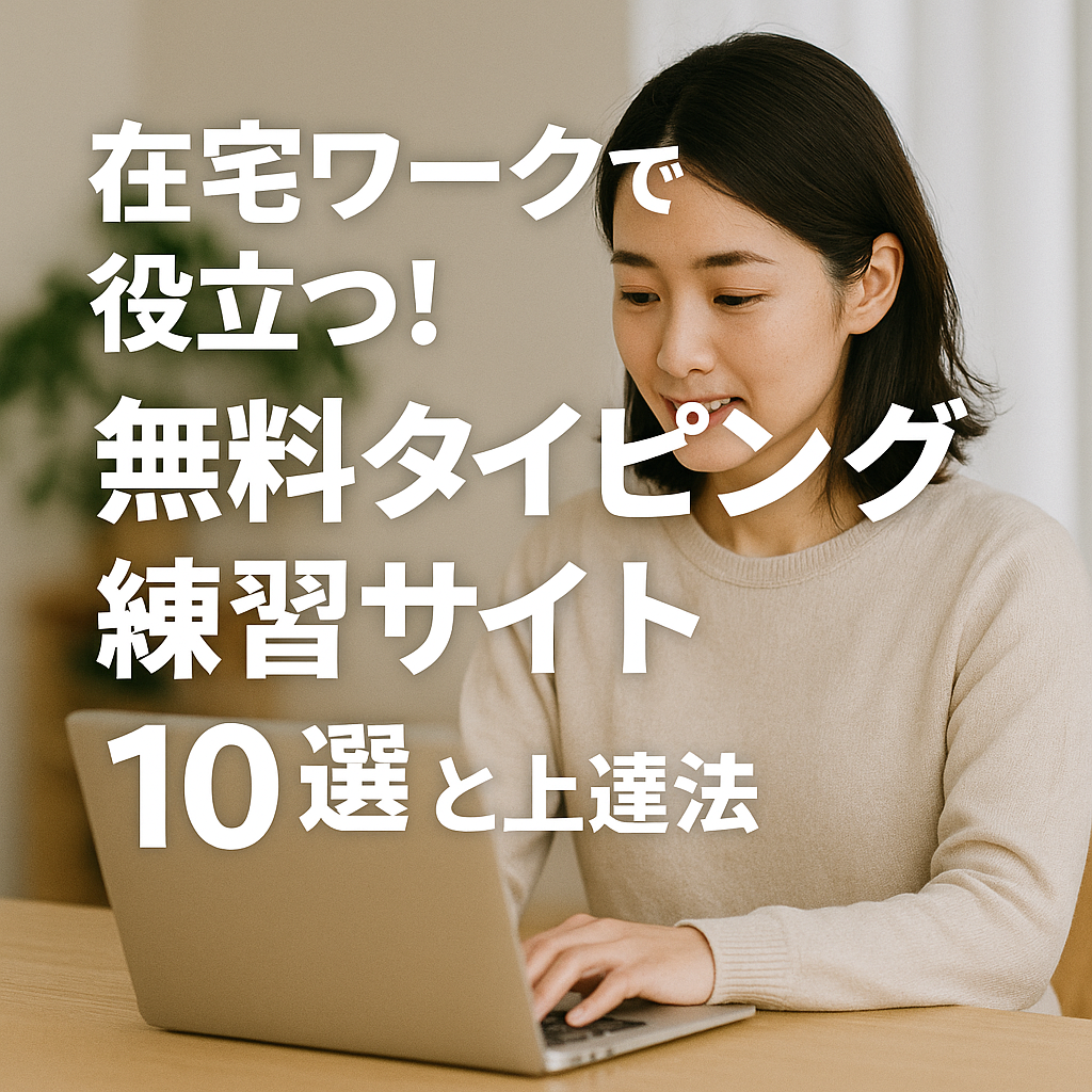 在宅ワークでタイピング練習をする女性のイメージ