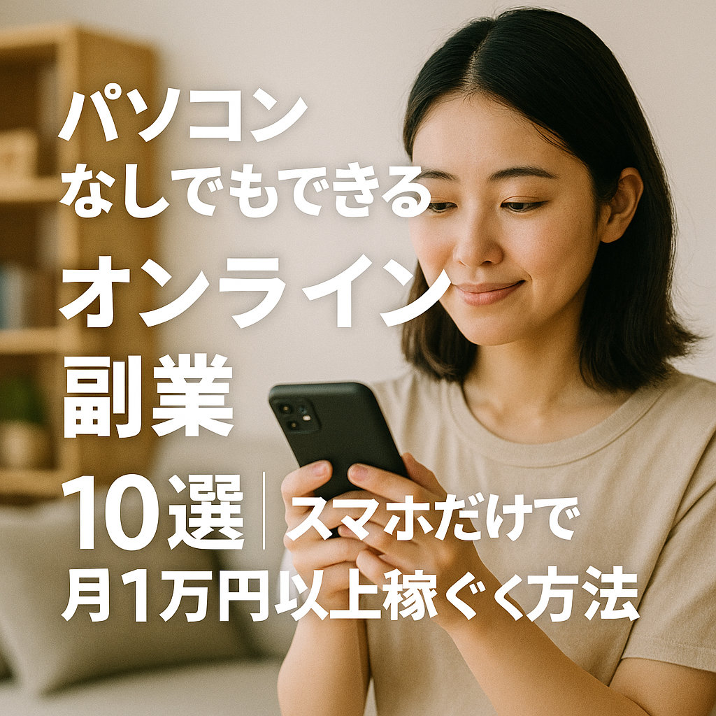 スマホ1台で副業をする女性のイメージ