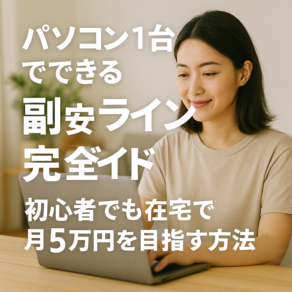 パソコン1台で在宅副業を始める初心者のイメージ