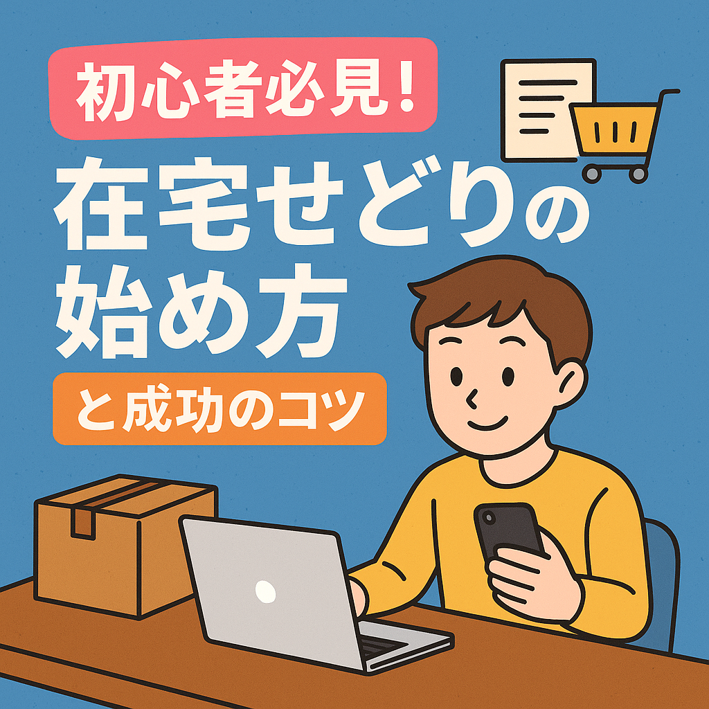 在宅でせどりを始める初心者男性のイメージ