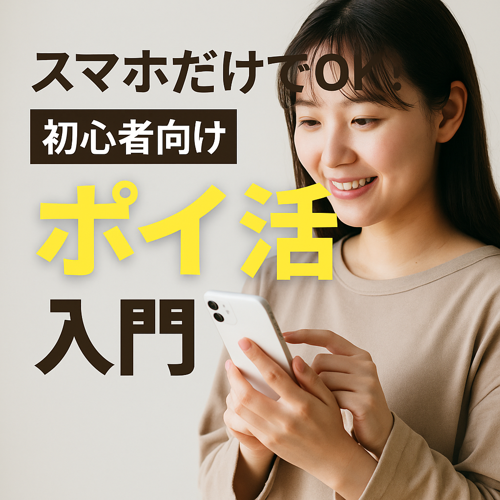 スマホだけでポイ活を始める初心者女性のイメージ
